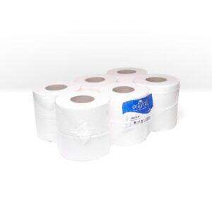 Case of 12 - 2 Ply Mini Jumbo Toilet Roll 150M x 86mm x 80mm 416 Sheets