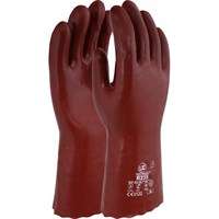 Chemical resistant 14 inch red PVC gauntlet.