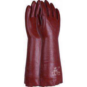 Chemical resistant 18 inch red PVC gauntlet