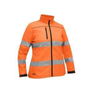BISLEY UKJL6069T WOMENS HV SOFTSHELL JACKET ORANGE