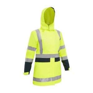 BISLEY UKJL6966T WOMENS RAIN SHELL JACKET YELLOW / NAVY